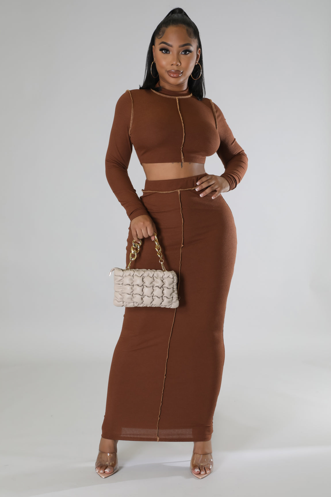 "Fall Baddie" Skirt Set