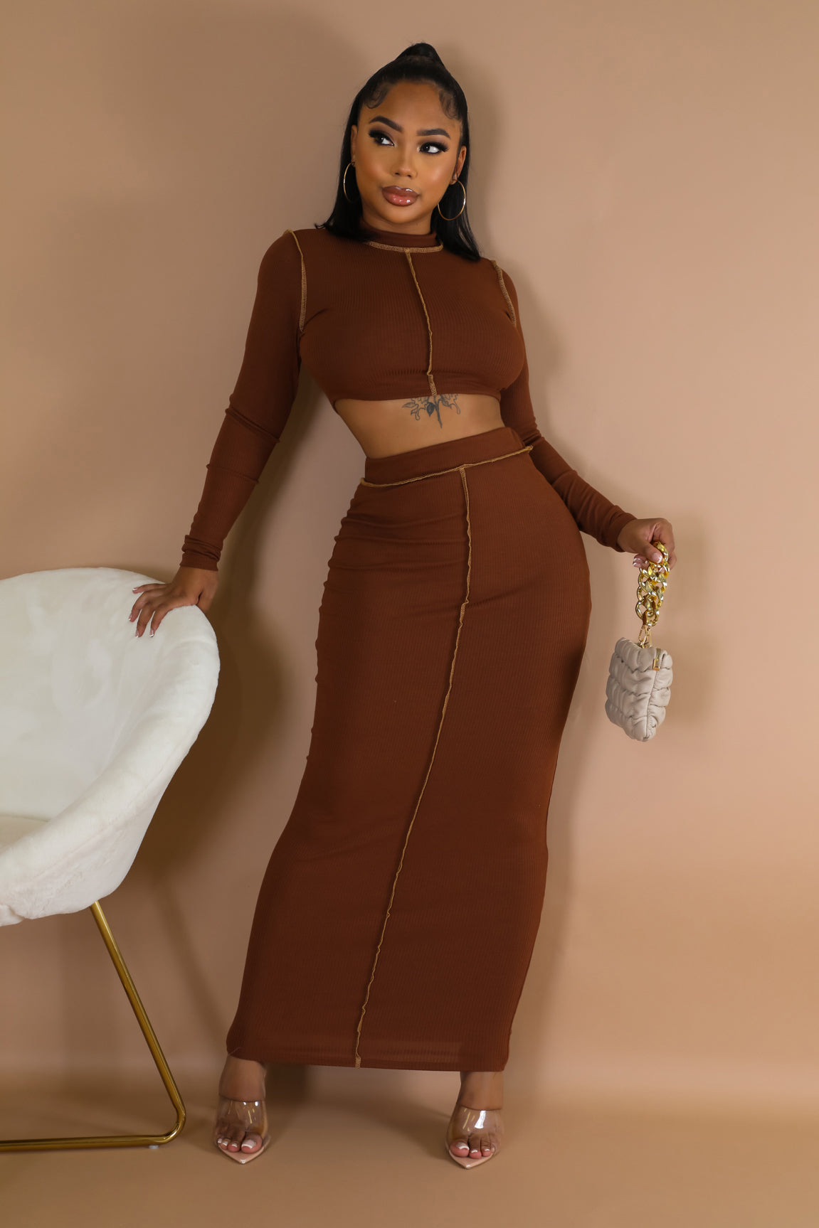 "Fall Baddie" Skirt Set