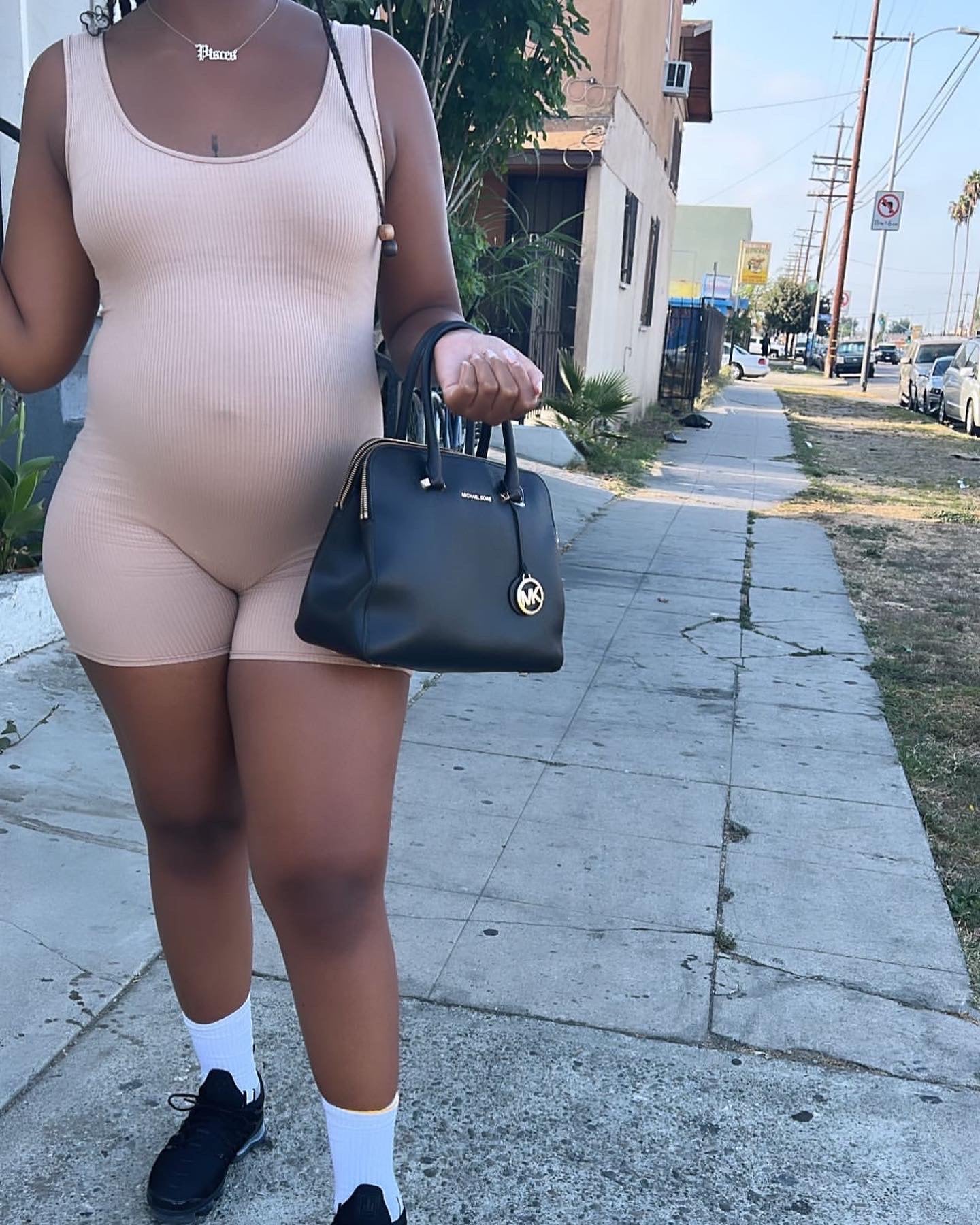 "Fun Gyal" Snatched Romper (Tan)